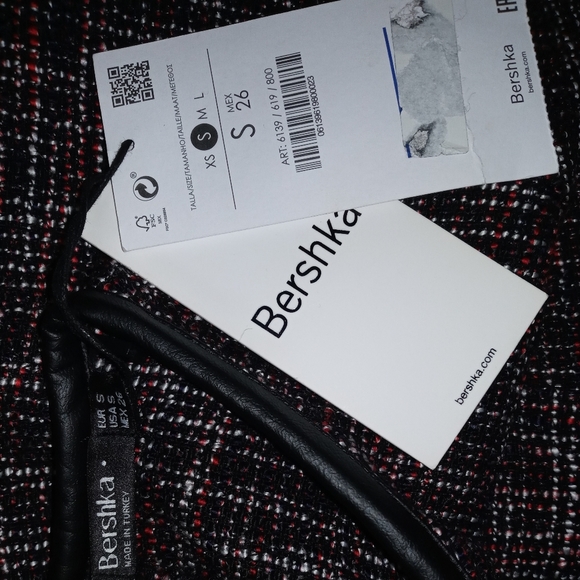 BERSHKA TWEED ROMPER DRESS HALF SLEEVE ROUND NECK SMALL - Picture 6 of 14